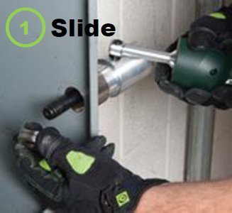 Slide die and punch onto draw stud.