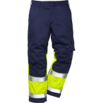 FRISTADS Flame Trousers Hi-Vis  cl 1 2051 FBPA Yellow/Navy - Class 1, 13 cal/cm?